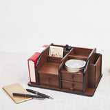 Maxbell Wooden Cosmetic Storage Organizer Box Pen Holder for Bedroom Hotel Home Style C