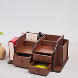 Maxbell Wooden Cosmetic Storage Organizer Box Pen Holder for Bedroom Hotel Home Style C