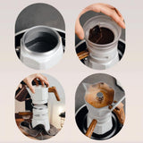 Maxbell Stovetop Coffee Maker Aluminum Latte Maker for Office Camping Argent