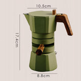 Maxbell Stovetop Coffee Maker Aluminum Latte Maker for Office Camping Green