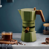 Maxbell Stovetop Coffee Maker Aluminum Latte Maker for Office Camping Green