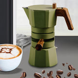 Maxbell Stovetop Coffee Maker Aluminum Latte Maker for Office Camping Green