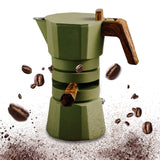 Maxbell Stovetop Coffee Maker Aluminum Latte Maker for Office Camping Green