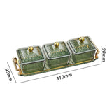 Maxbell Nordic Style Divided Dishes Square for Reception Room Coffee Shop Bread 3 Grids