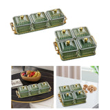 Maxbell Nordic Style Divided Dishes Square for Reception Room Coffee Shop Bread 3 Grids