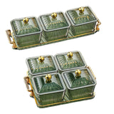 Maxbell Nordic Style Divided Dishes Square for Reception Room Coffee Shop Bread 3 Grids