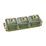 Maxbell Nordic Style Divided Dishes Square for Reception Room Coffee Shop Bread 3 Grids