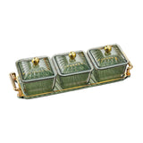 Maxbell Nordic Style Divided Dishes Square for Reception Room Coffee Shop Bread 3 Grids