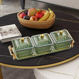 Maxbell Nordic Style Divided Dishes Square for Reception Room Coffee Shop Bread 3 Grids