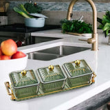 Maxbell Nordic Style Divided Dishes Square for Reception Room Coffee Shop Bread 3 Grids