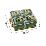 Maxbell Nordic Style Divided Dishes Square for Reception Room Coffee Shop Bread 4 Grids