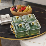 Maxbell Nordic Style Divided Dishes Square for Reception Room Coffee Shop Bread 4 Grids