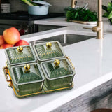 Maxbell Nordic Style Divided Dishes Square for Reception Room Coffee Shop Bread 4 Grids