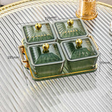Maxbell Nordic Style Divided Dishes Square for Reception Room Coffee Shop Bread 4 Grids