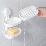 Maxbell Removable Soap Holder Rack No Drilling Adhesive for Cabinet Bathroom Kitchen