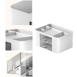 Maxbell Pen Holder Office Desk Organizer with Drawers Measure 7.6x5.5x4inch Portable White