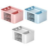 Maxbell Pen Holder Office Desk Organizer with Drawers Measure 7.6x5.5x4inch Portable White
