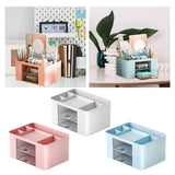 Maxbell Pen Holder Office Desk Organizer with Drawers Measure 7.6x5.5x4inch Portable White
