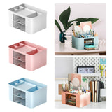 Maxbell Pen Holder Office Desk Organizer with Drawers Measure 7.6x5.5x4inch Portable White