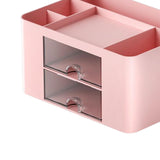 Maxbell Pen Holder Office Desk Organizer with Drawers Measure 7.6x5.5x4inch Portable Pink