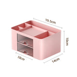 Maxbell Pen Holder Office Desk Organizer with Drawers Measure 7.6x5.5x4inch Portable Pink