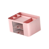 Maxbell Pen Holder Office Desk Organizer with Drawers Measure 7.6x5.5x4inch Portable Pink