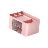 Maxbell Pen Holder Office Desk Organizer with Drawers Measure 7.6x5.5x4inch Portable Pink