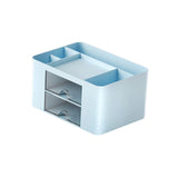Maxbell Pen Holder Office Desk Organizer with Drawers Measure 7.6x5.5x4inch Portable Blue