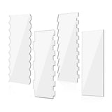 Maxbell 4x Acrylic Cake Scraper Tool Cake Comb Cake Decorating for Butter Cream Cake