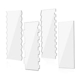 Maxbell 4x Acrylic Cake Scraper Tool Cake Comb Cake Decorating for Butter Cream Cake