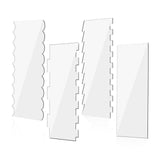 Maxbell 4x Acrylic Cake Scraper Tool Cake Comb Cake Decorating for Butter Cream Cake