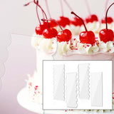 Maxbell 4x Acrylic Cake Scraper Tool Cake Comb Cake Decorating for Butter Cream Cake