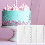 Maxbell 4x Acrylic Cake Scraper Tool Cake Comb Cake Decorating for Butter Cream Cake