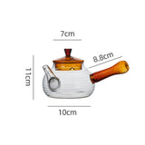 Maxbell High Borosilicate Glass Teapot Hand Blowing Clear 600ml for Loose Leaf Tea Light Brown
