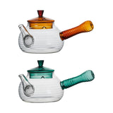 Maxbell High Borosilicate Glass Teapot Hand Blowing Clear 600ml for Loose Leaf Tea Light Brown
