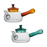 Maxbell High Borosilicate Glass Teapot Hand Blowing Clear 600ml for Loose Leaf Tea Light Brown