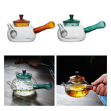 Maxbell High Borosilicate Glass Teapot Hand Blowing Clear 600ml for Loose Leaf Tea Light Brown