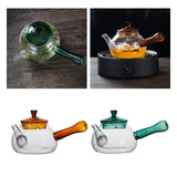 Maxbell High Borosilicate Glass Teapot Hand Blowing Clear 600ml for Loose Leaf Tea Light Brown