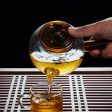 Maxbell High Borosilicate Glass Teapot Hand Blowing Clear 600ml for Loose Leaf Tea Light Brown