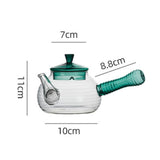 Maxbell High Borosilicate Glass Teapot Hand Blowing Clear 600ml for Loose Leaf Tea Green