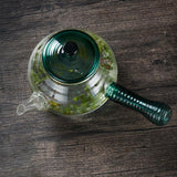Maxbell High Borosilicate Glass Teapot Hand Blowing Clear 600ml for Loose Leaf Tea Green