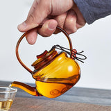 Maxbell Teapot Heat Resistant Tea Kettle for Loose Coffee Yellow