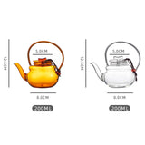 Maxbell Teapot Heat Resistant Tea Kettle for Loose Coffee Clear