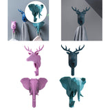 Maxbell Wall Mounted Animal Heads Hook Clothes Towel Hook for Purse Coat Living Room Pink Deer