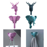 Maxbell Wall Mounted Animal Heads Hook Clothes Towel Hook for Purse Coat Living Room Pink Deer