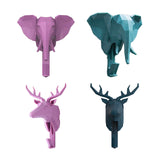 Maxbell Wall Mounted Animal Heads Hook Clothes Towel Hook for Purse Coat Living Room Pink Deer