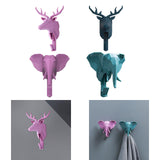 Maxbell Wall Mounted Animal Heads Hook Clothes Towel Hook for Purse Coat Living Room Pink Deer