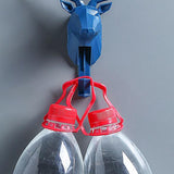 Maxbell Wall Mounted Animal Heads Hook Clothes Towel Hook for Purse Coat Living Room Pink Deer