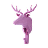 Maxbell Wall Mounted Animal Heads Hook Clothes Towel Hook for Purse Coat Living Room Pink Deer