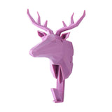 Maxbell Wall Mounted Animal Heads Hook Clothes Towel Hook for Purse Coat Living Room Pink Deer